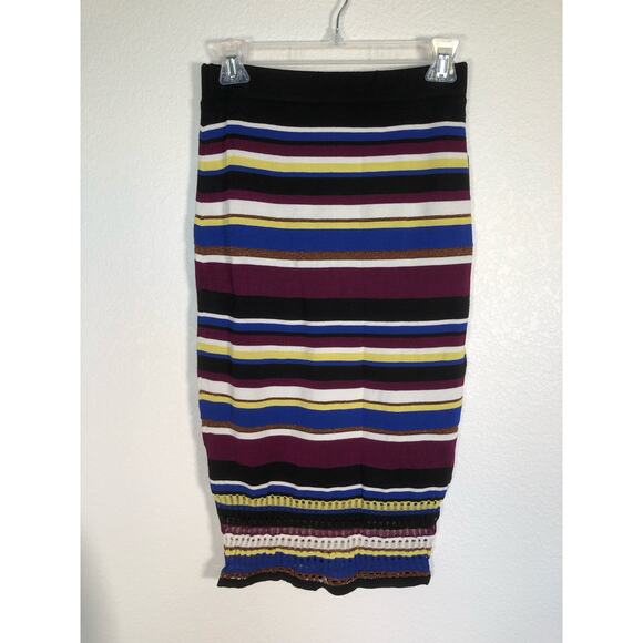 Rachel Roy Victorian Vio Stripe Midi Skirt - S - Picture 2 of 5